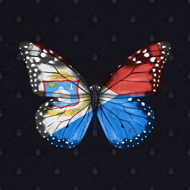 Sint Maartener Flag  Butterfly - Gift for Sint Maartener From Sint Maarten by Country Flags